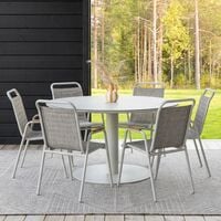 Stone-Olivia 6-hengen pyöreä ruokailuryhmä greige